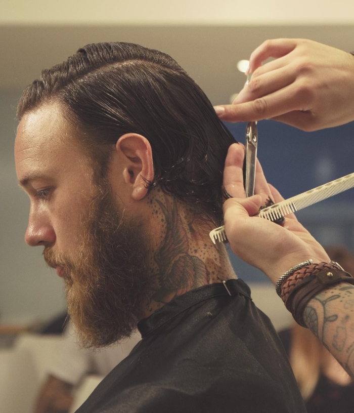 Barber at work